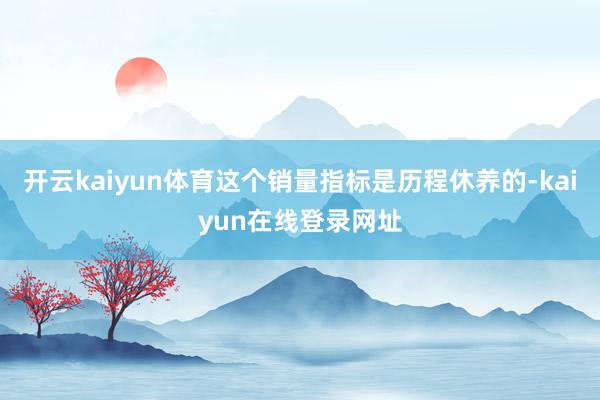 开云kaiyun体育这个销量指标是历程休养的-kaiyun在线登录网址