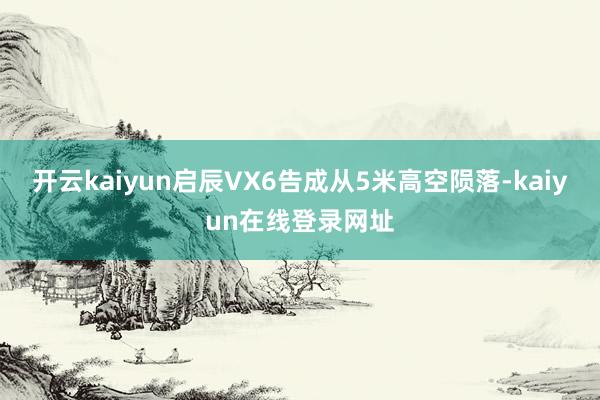 开云kaiyun启辰VX6告成从5米高空陨落-kaiyun在线登录网址