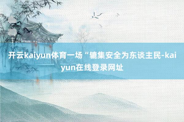 开云kaiyun体育一场“辘集安全为东谈主民-kaiyun在线登录网址