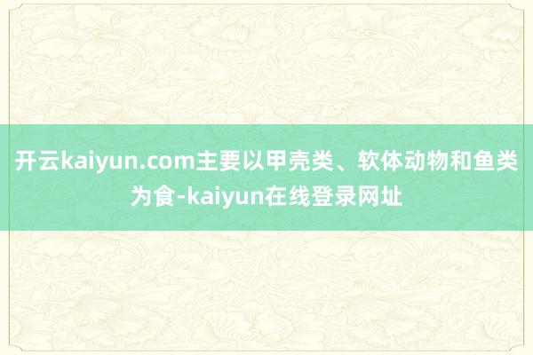 开云kaiyun.com主要以甲壳类、软体动物和鱼类为食-kaiyun在线登录网址