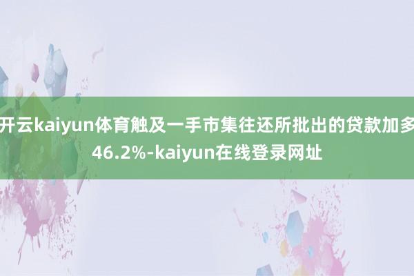 开云kaiyun体育触及一手市集往还所批出的贷款加多46.2%-kaiyun在线登录网址