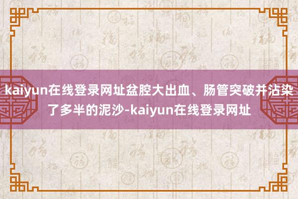 kaiyun在线登录网址盆腔大出血、肠管突破并沾染了多半的泥沙-kaiyun在线登录网址