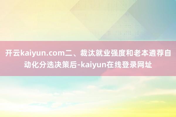 开云kaiyun.com二、裁汰就业强度和老本遴荐自动化分选决策后-kaiyun在线登录网址
