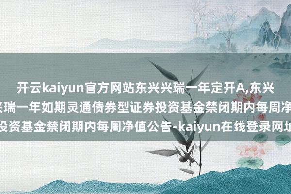 开云kaiyun官方网站东兴兴瑞一年定开A,东兴兴瑞一年定开C: 东兴兴瑞一年如期灵通债券型证券投资基金禁闭期内每周净值公告-kaiyun在线登录网址