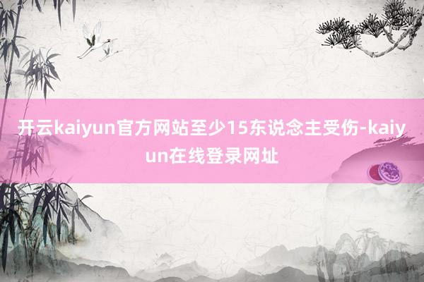 开云kaiyun官方网站至少15东说念主受伤-kaiyun在线登录网址